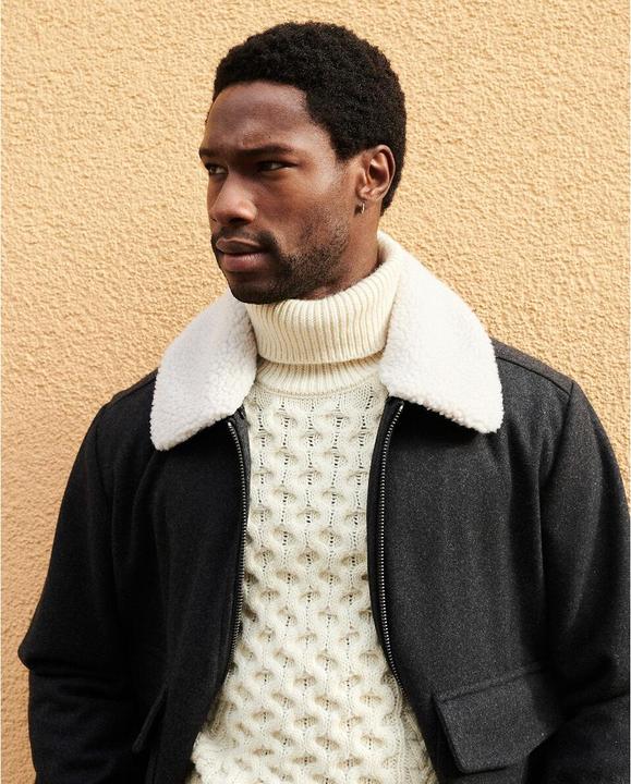 Produktbild La Redoute Collections Rollkragenpullover mit Zopfmuster (XXL)