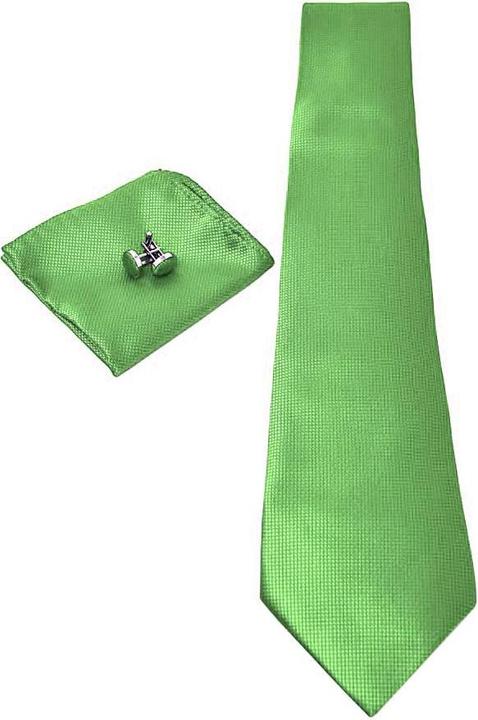 Produktbild JTI Kostümzubehör | Krawatte + Einstecktuch + Manschettenknöpfe - Grün