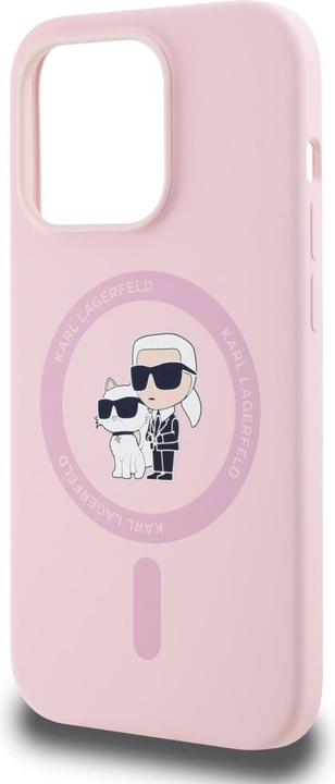 Actual product image Karl Lagerfeld Liquid Silicone Karl and Choupette MagSafe Case for iPhone 14 Pro Pink (Apple iPhone 14 Pro)