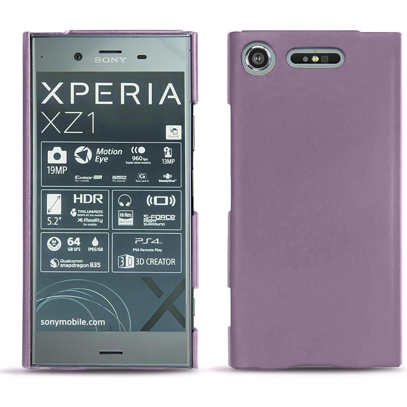 Noreve Lederschutzhülle (Sony Xperia XZ1), Smartphone Hülle, Violett