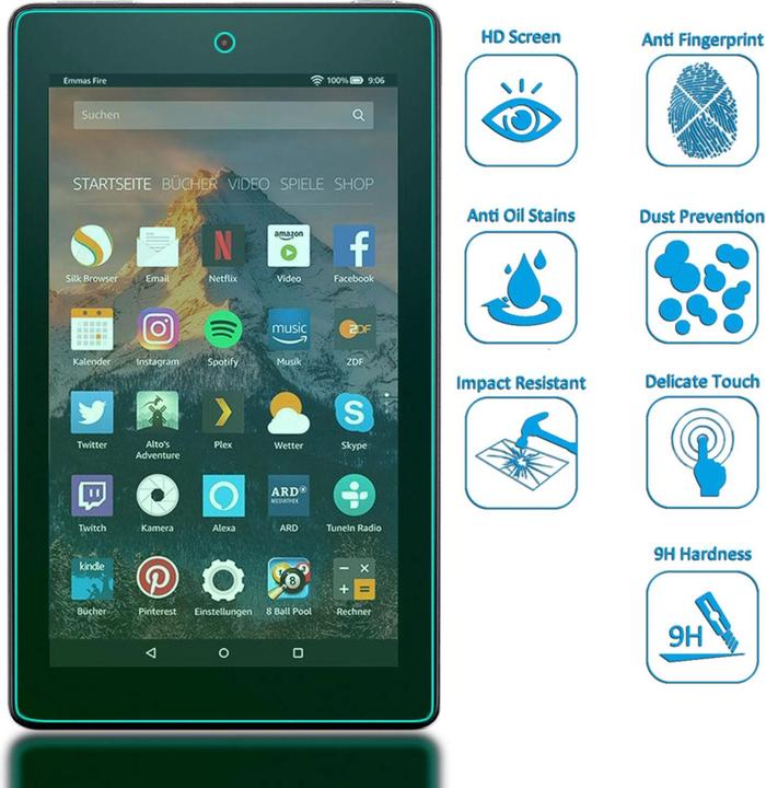 Produktbild Nalia Schutzglas (1 Stück, Fire HD 8)