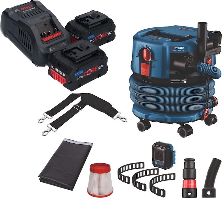 Bosch Professional Bosch GAS 18V-12 MC Professional cordless hoover BITURBO Brushless + 2x ProCore battery 5.5 Ah + (Wet dry vacuum cleaner)