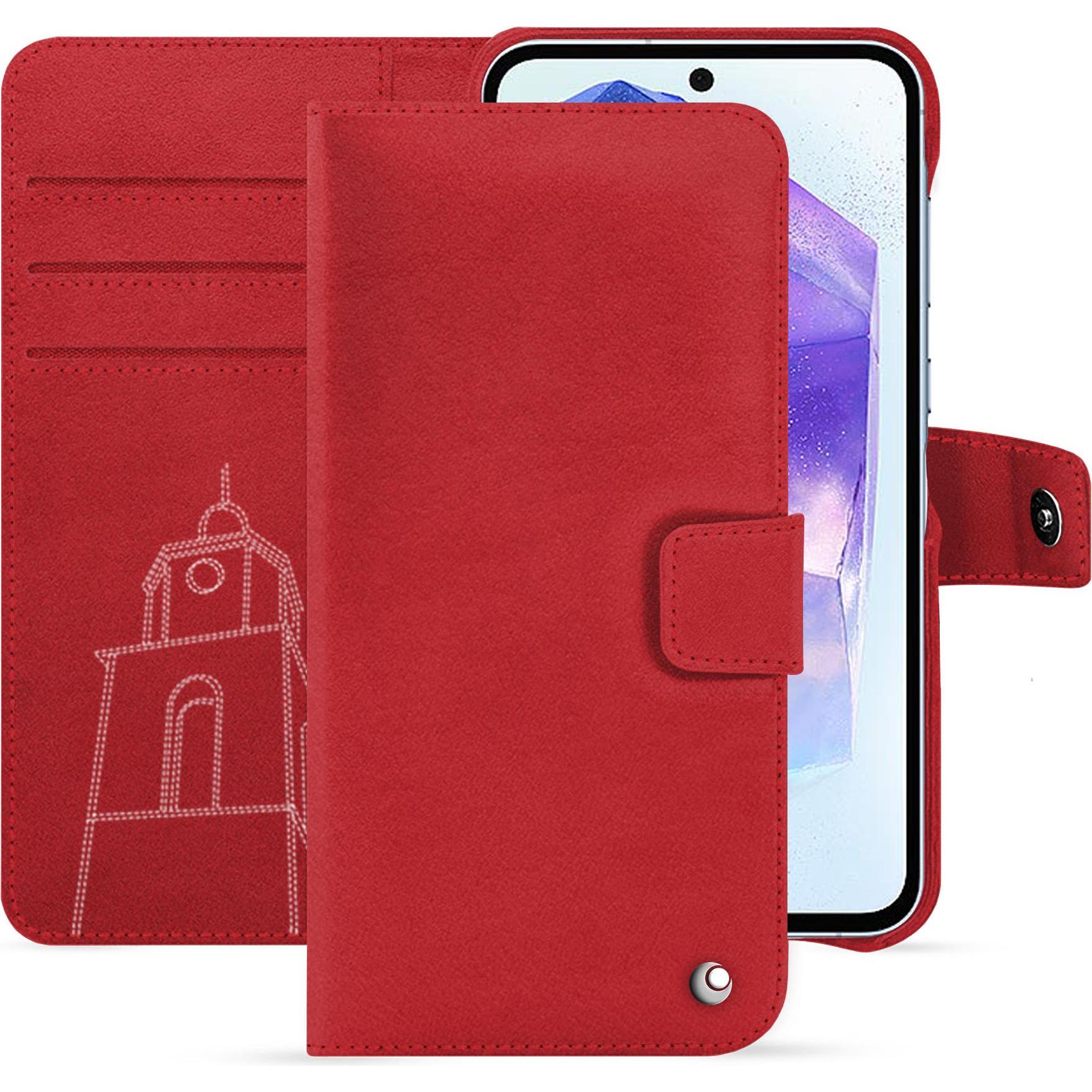 Noreve Lederschutzhülle Samsung Galaxy A55 (Samsung Galaxy A55), Smartphone Hülle, Rot