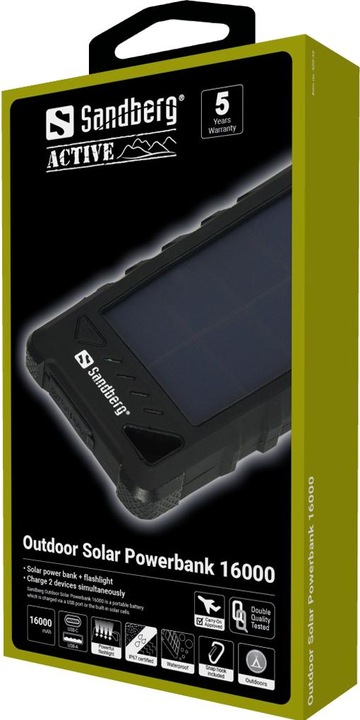 Actual product image Sandberg outdoor solar (16000 mAh, 1.40 W, 59.20 Wh)