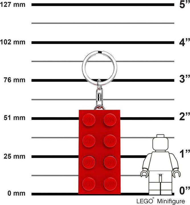 Produktbild Euromic LEGO Taschenlampe 2x4 Stein rot Schlüsselanhänger