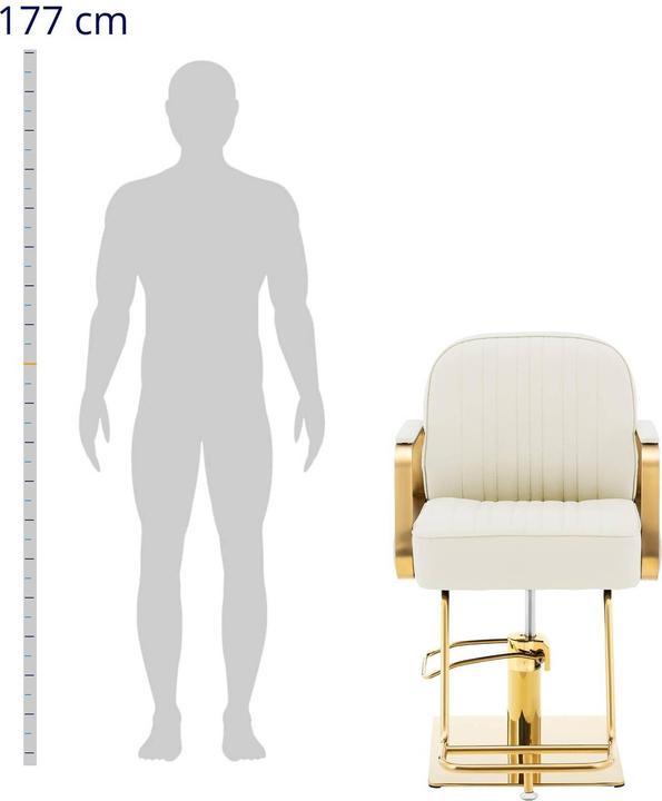 Actual product image Physa Salon Chair with Footrest - 920 - 1070 mm - 200 kg - cream / gold