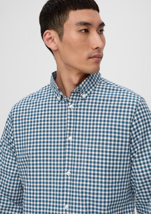 Produktbild s.Oliver Hemd Slim: Karohemd aus Baumwollstretch (S)