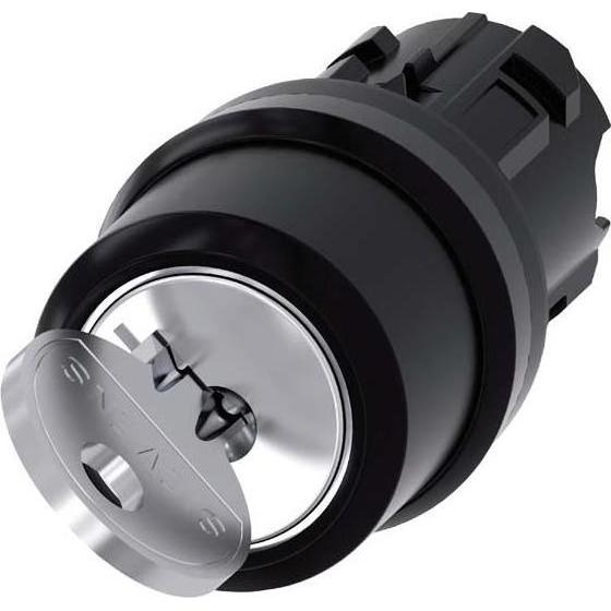 Siemens Schlüsselschalter 2stuf rechteck Ř22mm 3SU1000-4CC01-0AA0, Taster + Schalter, Schwarz