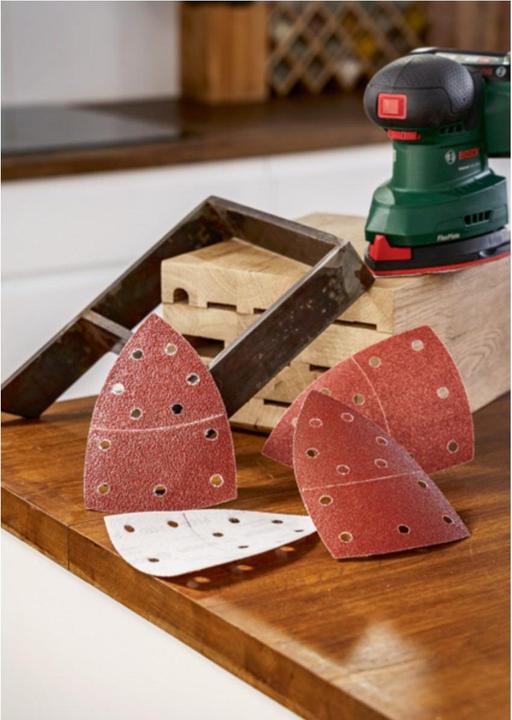 Actual product image Bosch Zubehör Sanding sheet set for multi-sander, 25-piece, 11 holes, 102 x 62 mm, 40 - 180 (40, 80, 120, 180)