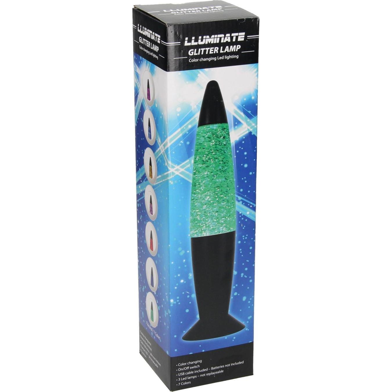 Thumbnail - Nachtlicht, Glitzer-LED-Lampe mit Farbwechsel, 34 cm