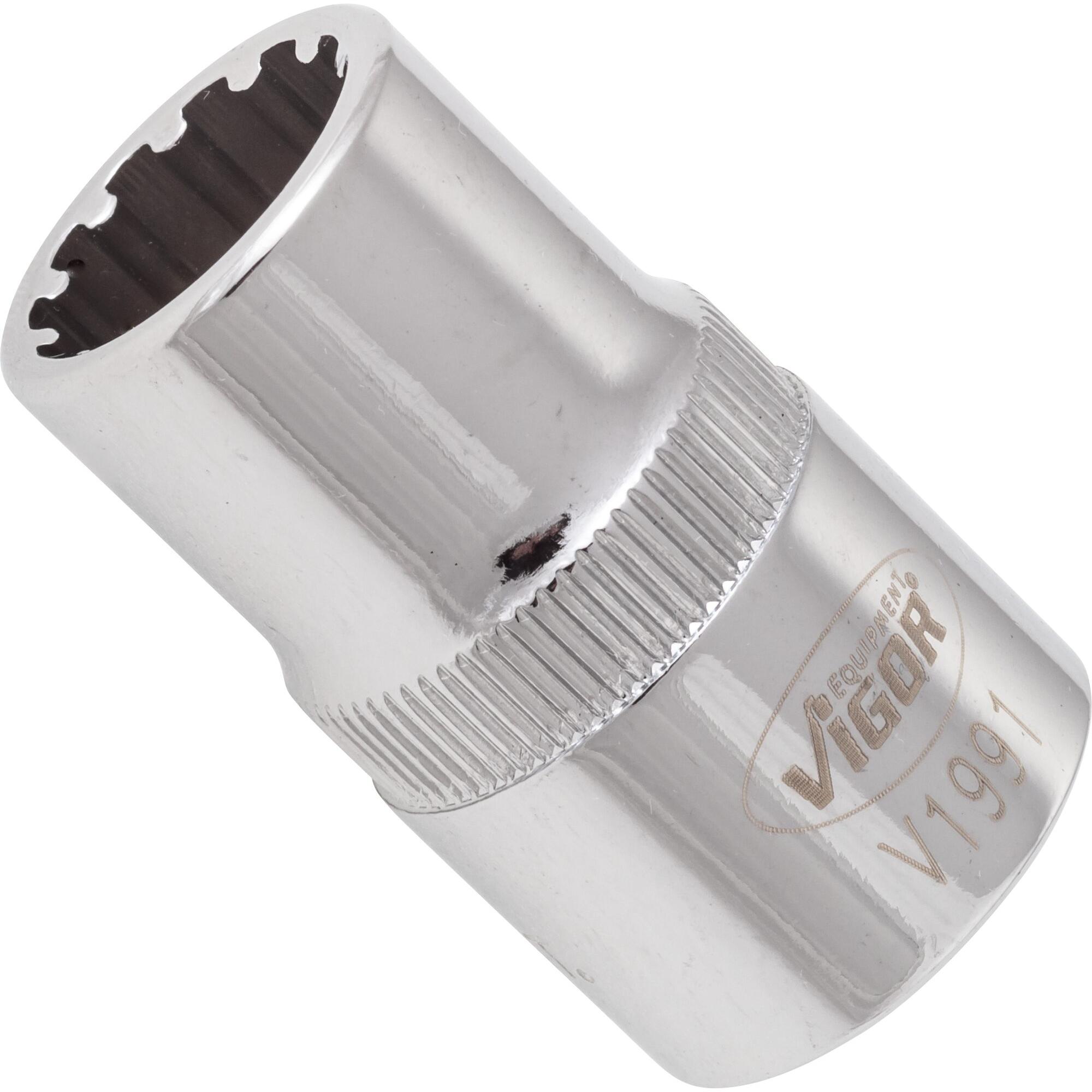 Thumbnail - Vigor, Steckschlüssel + Stecknuss, Multiprofil Steckschlüsseleinsatz ∙ V1991 ∙ Vierkant12,5 mm (1/2 Zoll) ∙ Multiprofil ...