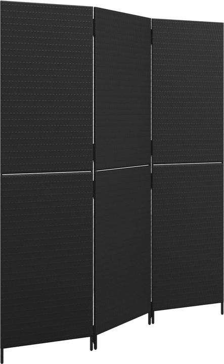 Produktbild vidaXL Paravent 4-tlg. Schwarz Poly Rattan,Farbe: Schwarz,Material