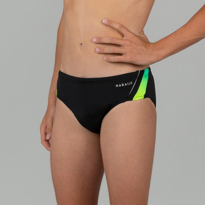 Image du produit Nabaiji Slip de bain natation Garçon - 900 Yoke noir vert (146)