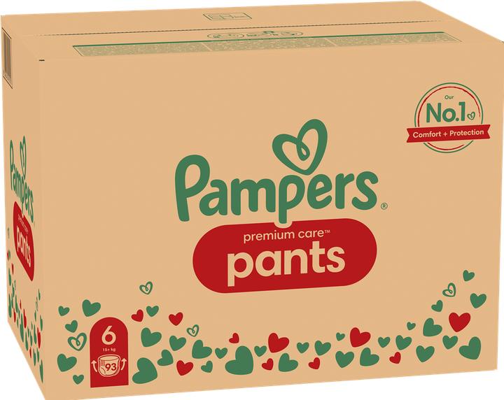 Image du produit Pampers Premium Care 6 Size Diapers-Panties, 93 Diapers, 15kg + (Taille 6, Pack mensuel, 93 pièce(s))