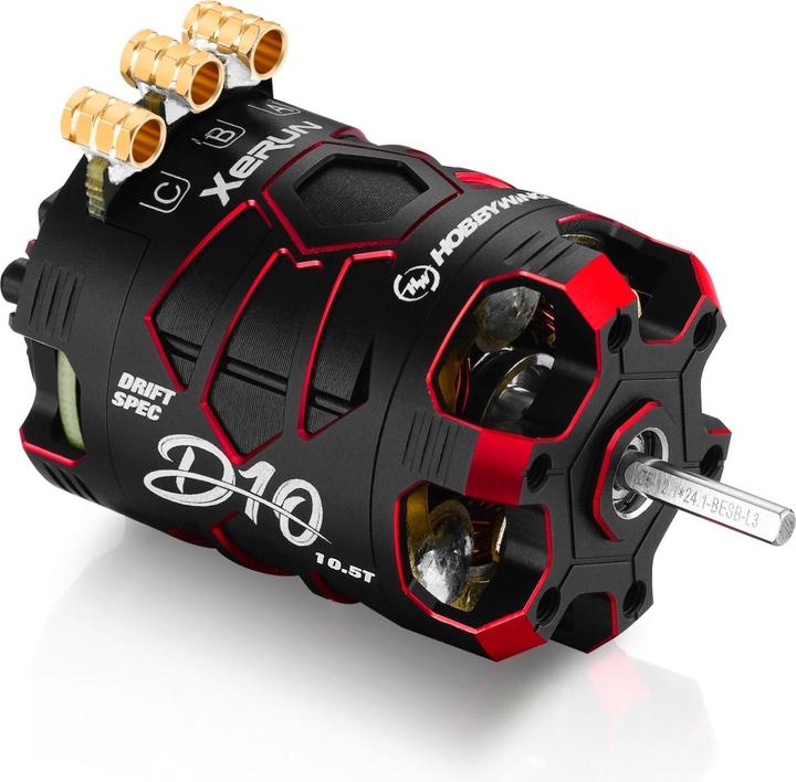 Image du produit Hobbywing Moteur Brushless Sensored Xerun D10 Drift 10.5T, rouge