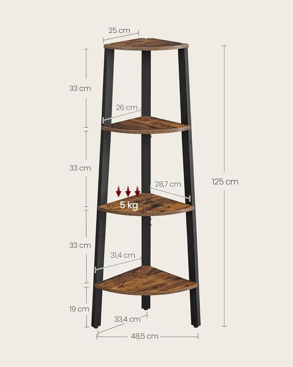Actual product image Vasagle Dina (33.5 x 33.5 x 125 cm)