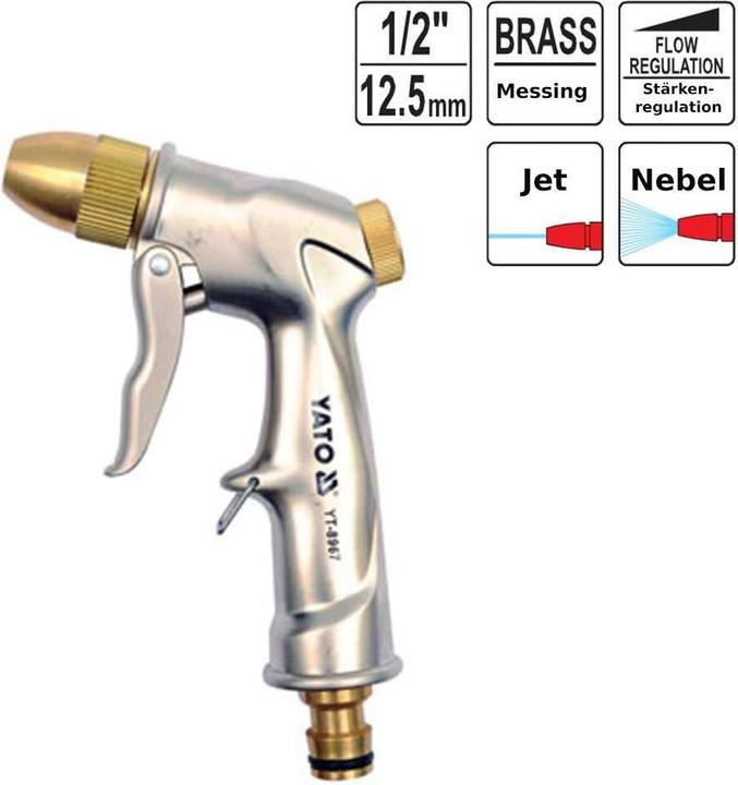 Image du produit Yato YT-8967 Pistolet à eau de jardin Pistolet à eau de jardin en laiton Aluminium, laiton