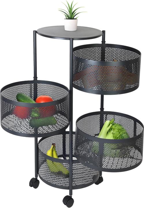 Image du produit Relaxdays Küchenwagen mit drehbaren Fächern