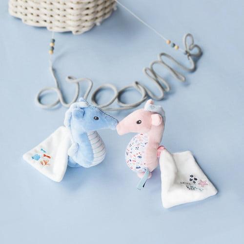 Productafbeelding Doudou et Compagnie Zeepaardje met knuffeldoekje, blauw 17cm (MQ2) **