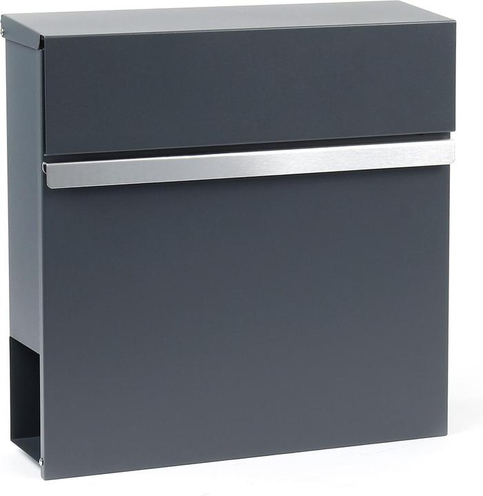 Produktbild Wiltec Briefkasten V50 Anthrazit Edelstahl 370x105x370mm pulverbeschichtet Wand
