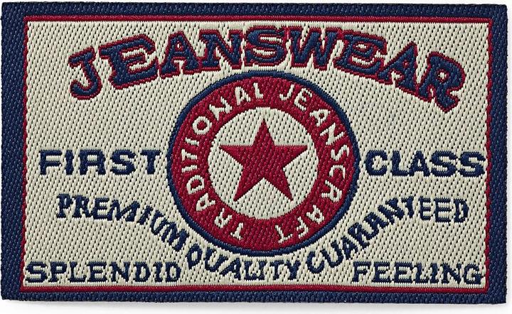 Actual product image Prym Application jeans label, rectangle, jeanswear, first class (6 x 3.50 cm)