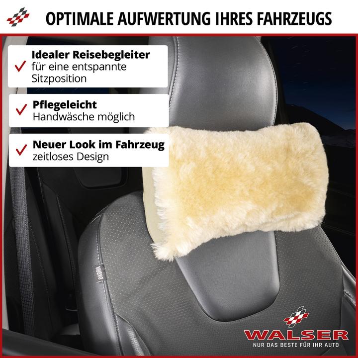 Image du produit Walser Appuie-nuque Mila en peau d'agneau noir