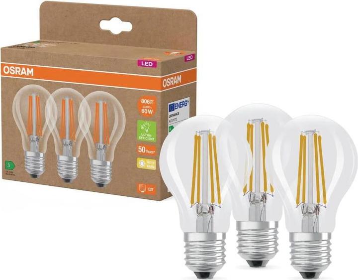 Osram LED Leuchtmittel Classic A60 (E27, 806 lm, 3 x)