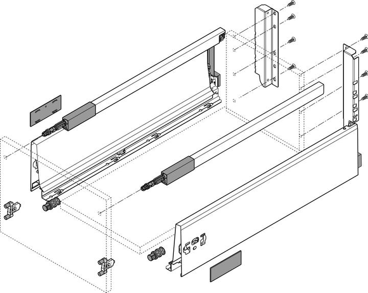 Blum Tandembox antaro D-Reling(K) | 1 Paar, 30kg 450mm | Vollauszug, seidenweiss