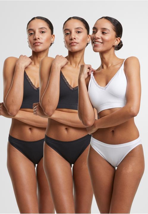Immagine prodotto Urban Classics Ladies Rip Slip 3-Pack black+black+white S (S, confezione da 3)