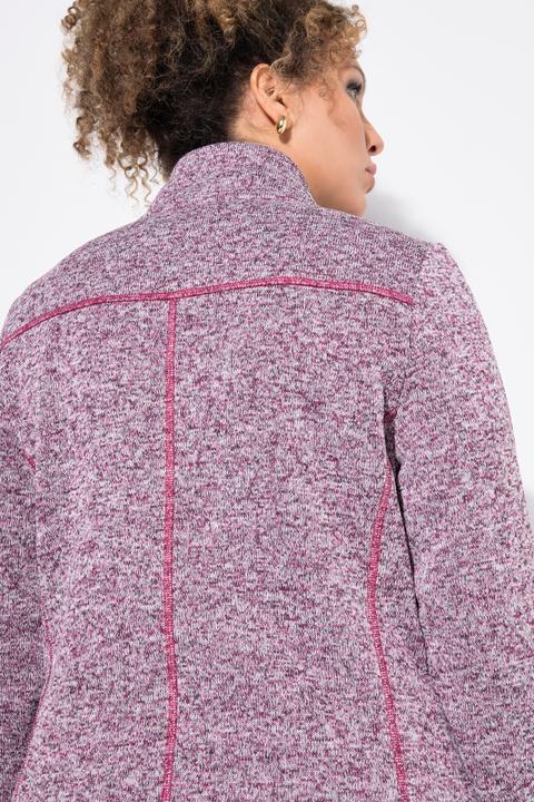 Produktbild Ulla Popken Strickfleecejacke, Stehkragen, längerer Schnitt, Zipptaschen (42, 44)