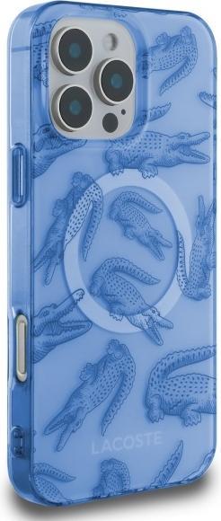 Actual product image Lacoste LCHMP16XUOCB iPhone 16 Pro Max 6.9" light blue hardcase IML Croc MagSafe (Apple iPhone 16 Pro Max)