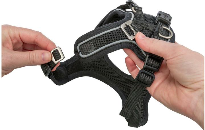 Image du produit Trixie Premium FlexMesh harness, wide fit,L:63–92cm/25mm,black (L, Chien, Général, Promenade)