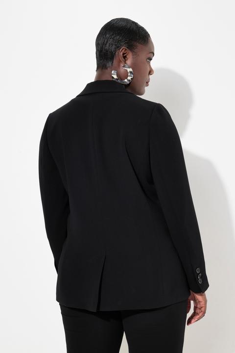 Image du produit Ulla Popken Blazer avec col à revers, poches à rabat et fermeture 1 bouton (48)
