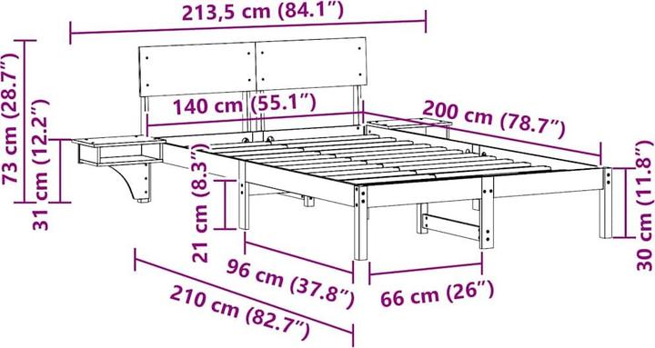 Image du produit vidaXL Bettgestell (140 x 200 cm)