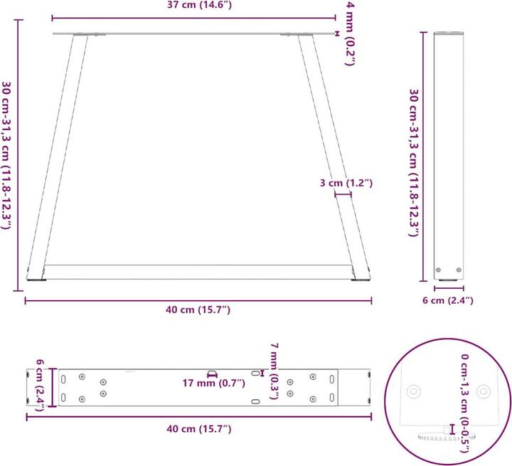 Image du produit vidaXL Couchtischbein