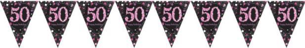 Actual product image Amscan Girlande Rose 50 Jahre "Froher Geburtstag"