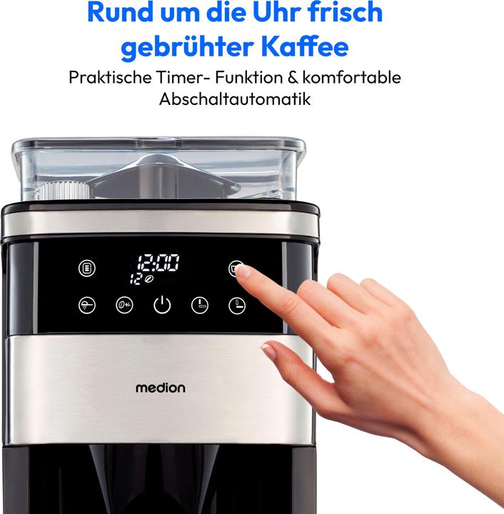 Produktbild Medion Kaffeemaschine mit Mahlwerk MD 19899 (EU-Stecker)