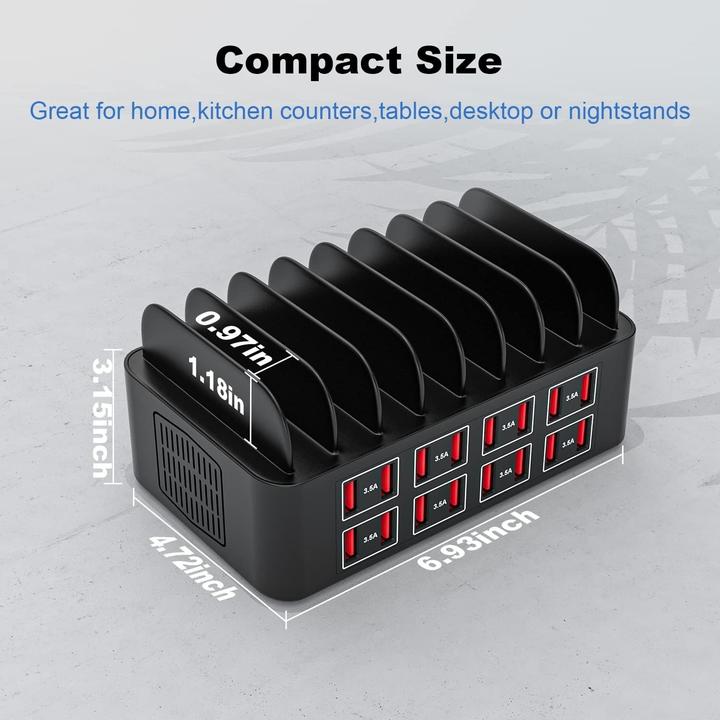 Produktbild PhoneLook USB-Ladegerät 150W/35A mit 16 Ports Schnelles Multi-Geräte-Ladegerät für iPad, Tablets und Smartphon (150 W, 16 Ports)