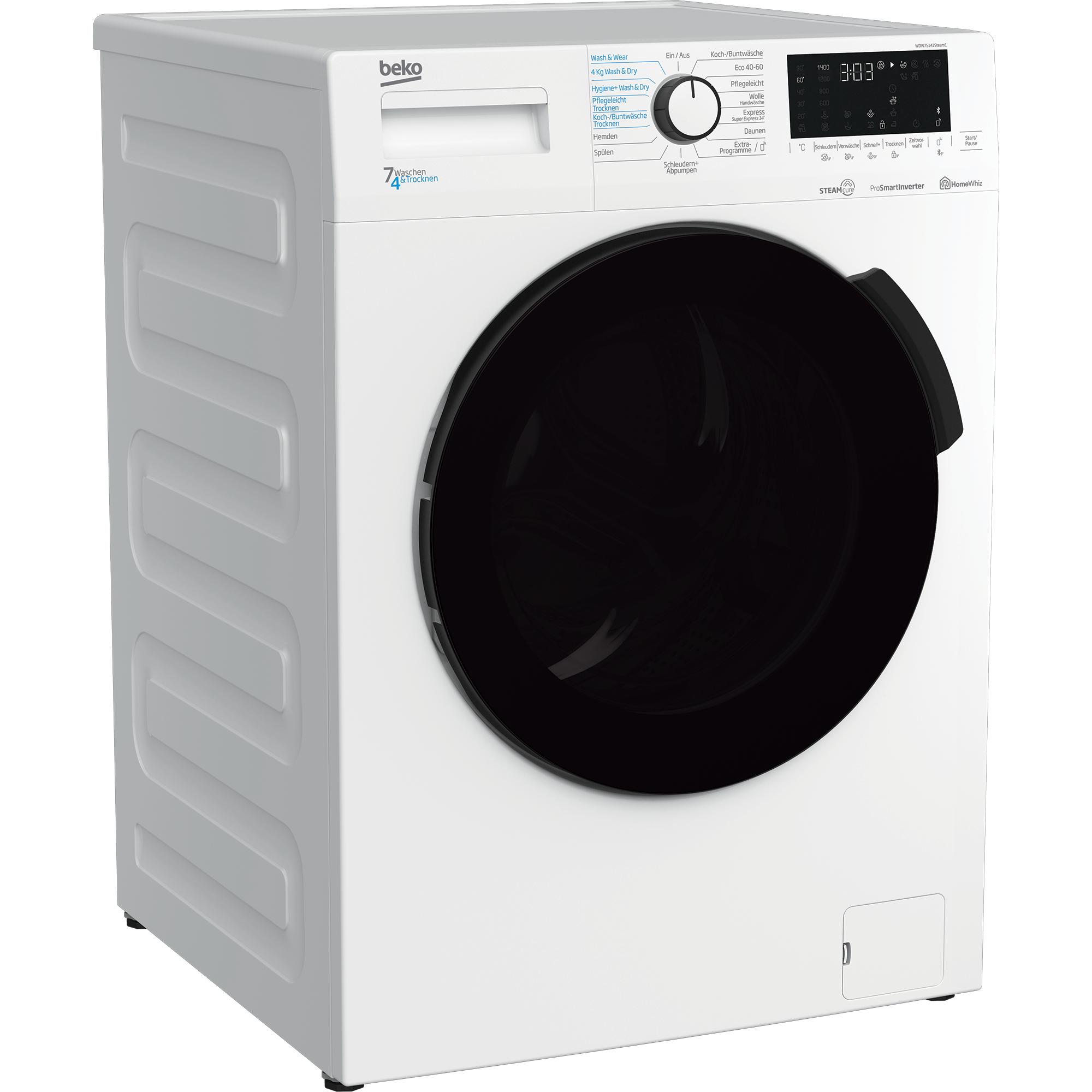 Beko WDW75141Steam1, Waschtrockner, Weiss