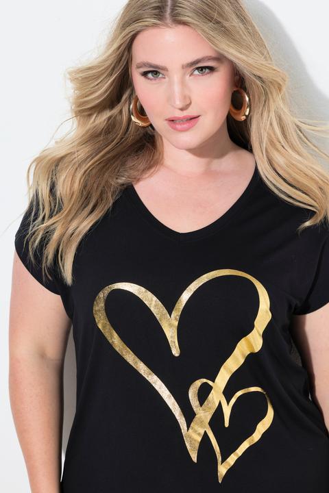 Produktbild Miamoda T-Shirt, bequeme Passform, glänzendem Herz-Motiv (44)