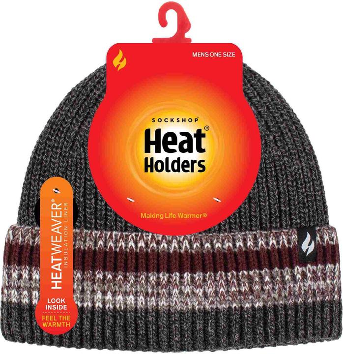 Produktbild Heat Holders Warm Wintermütze Stricken | Thermo Beanie Mütze Gestreift