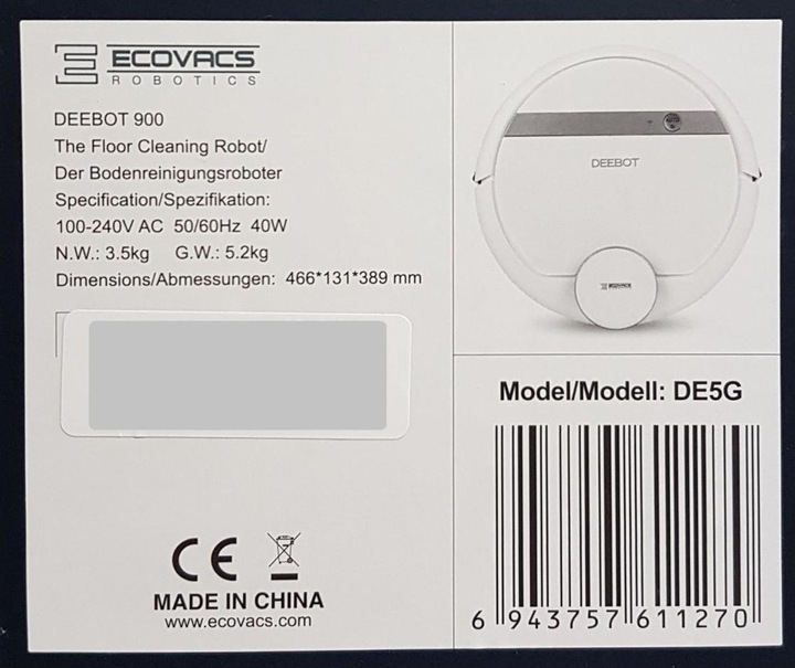 Produktbild Ecovacs Deebot 900 (Saugroboter)
