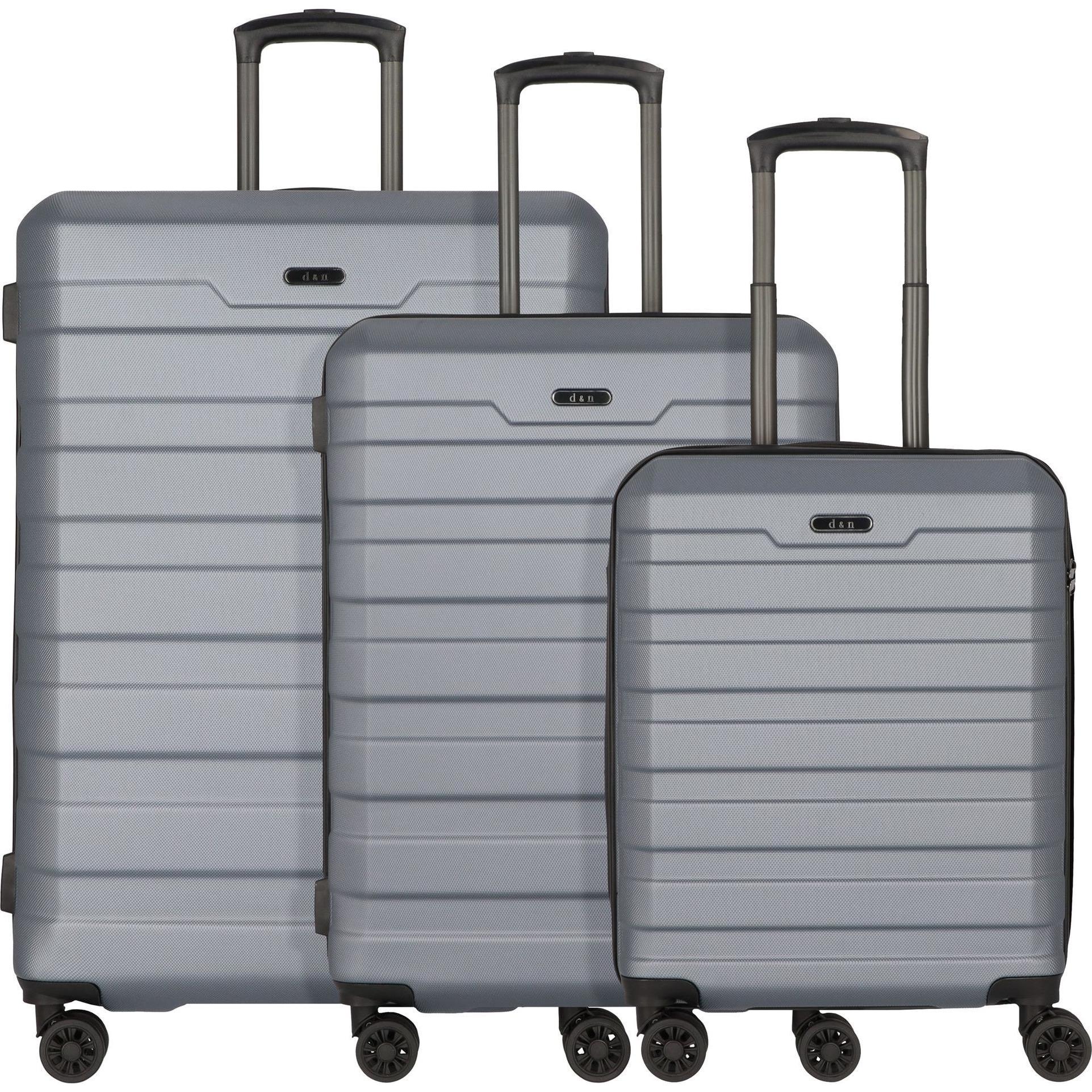 D&N, Koffer, Travel Line 2400 Kofferset 3tlg., Grau, (218 l, XL (ab 115l))