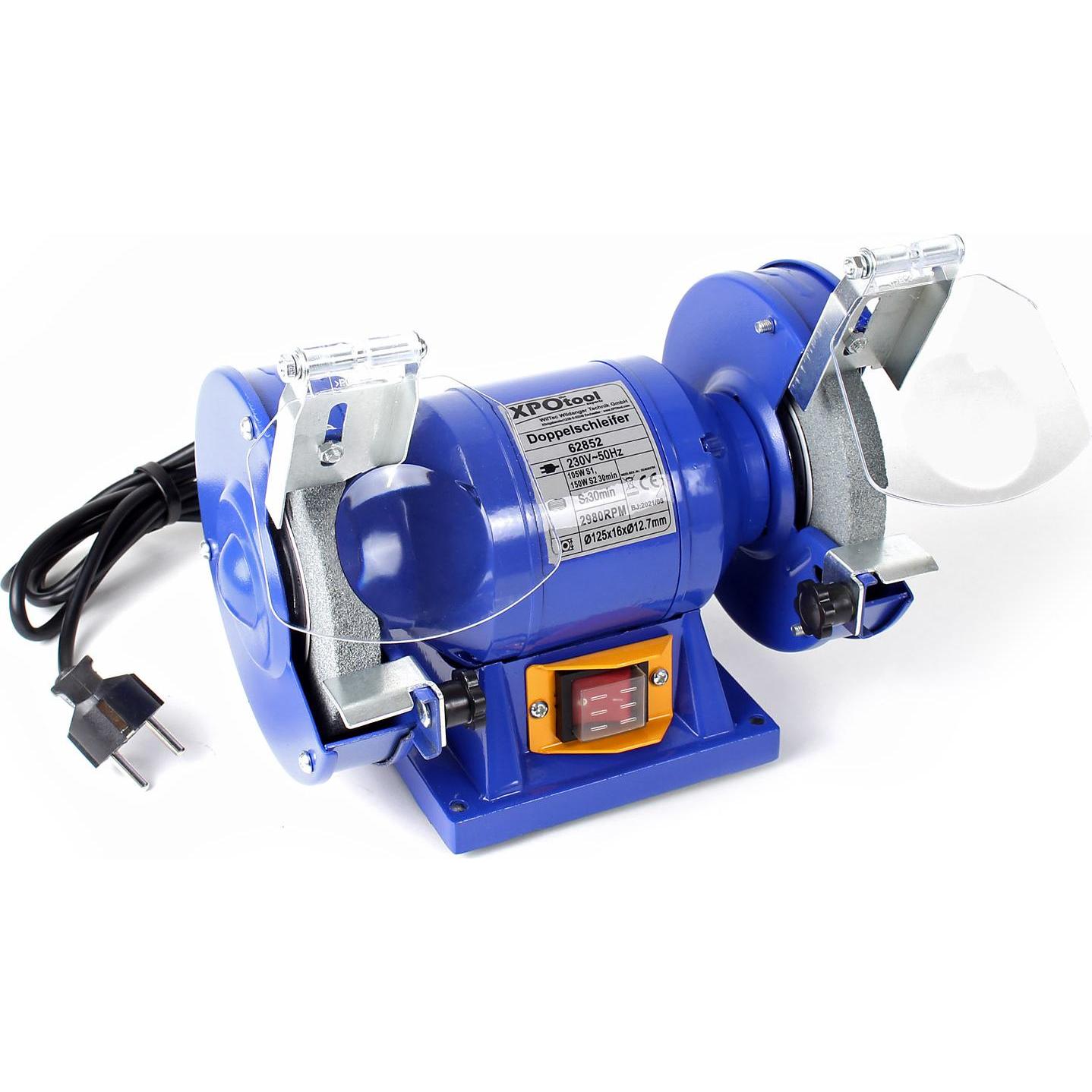 Wiltec, Schleifmaschine + Poliermaschine, Doppelschleifer 150W Ø125mm Schleifmaschine Schleifer Schleifbock (Doppelschle...