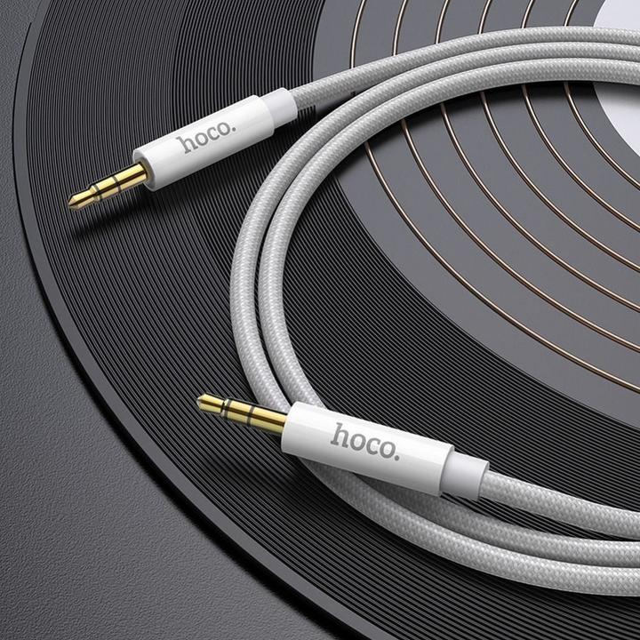 Produktbild Hoco 1M Dual 3.5mm AUX Audio Kabel Silber (1 m, AUX Kabel)
