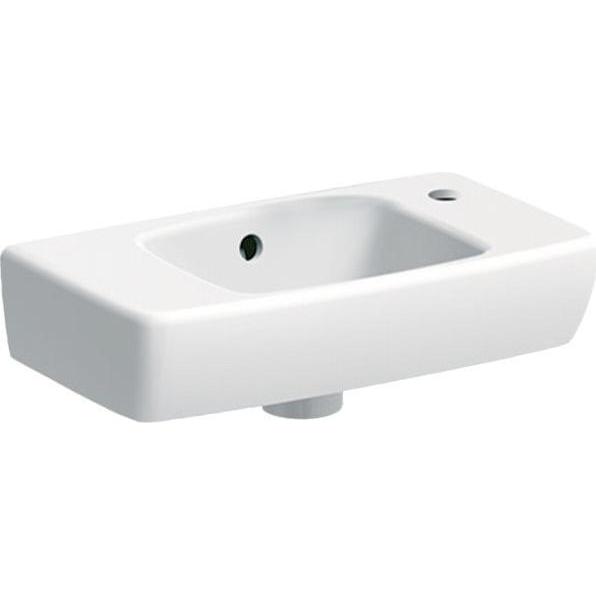 Geberit, Waschbecken, Renova Compact Handwaschbecken verkürzte Ausladung, 450x250mm, mit Ablagefläche links (450 mm, 160...