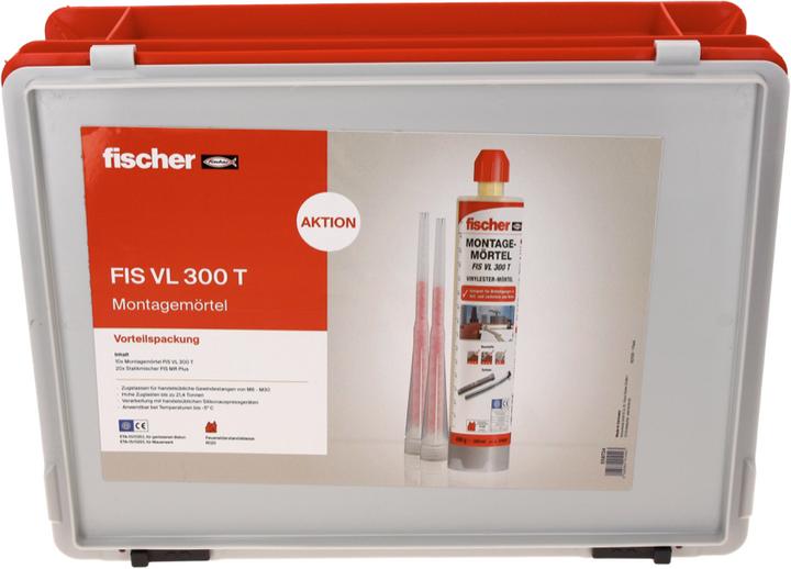 Productafbeelding Fischer Montage mortel FIS VL 300 T vinylester 2K mortel ( 558724 ) + 10x patronen + 20x statische... (30 Pcs.)