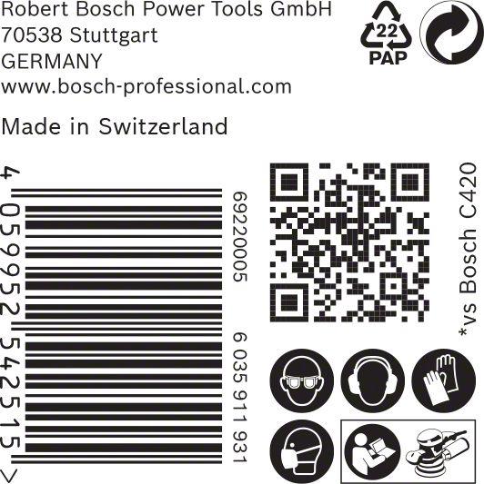 Actual product image Bosch Professional Zubehör Expert C470 Sandpaper with 8 holes for random orbital sander, 125 mm, G 240, 50 pcs. (240)