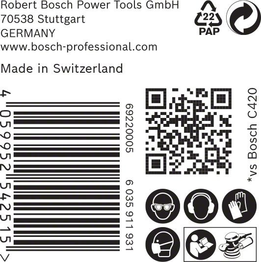 Produktbild Bosch Professional Zubehör EXPERT C470 Schleifpapier mit 8 Löchern für Exzenterschleifer, 125 mm, G 240, 50-tlg. (240)