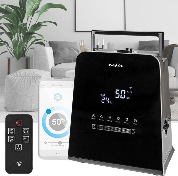 Immagine prodotto Nedis Umidificatore SmartLife | 30 W | Con nebbia fredda e calda | 5,5 l | Igrometro | Timer | F